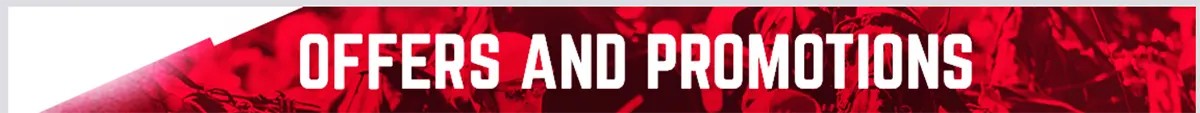 Red banner header with bold white text reading “OFFERS AND PROMOTIONS”.